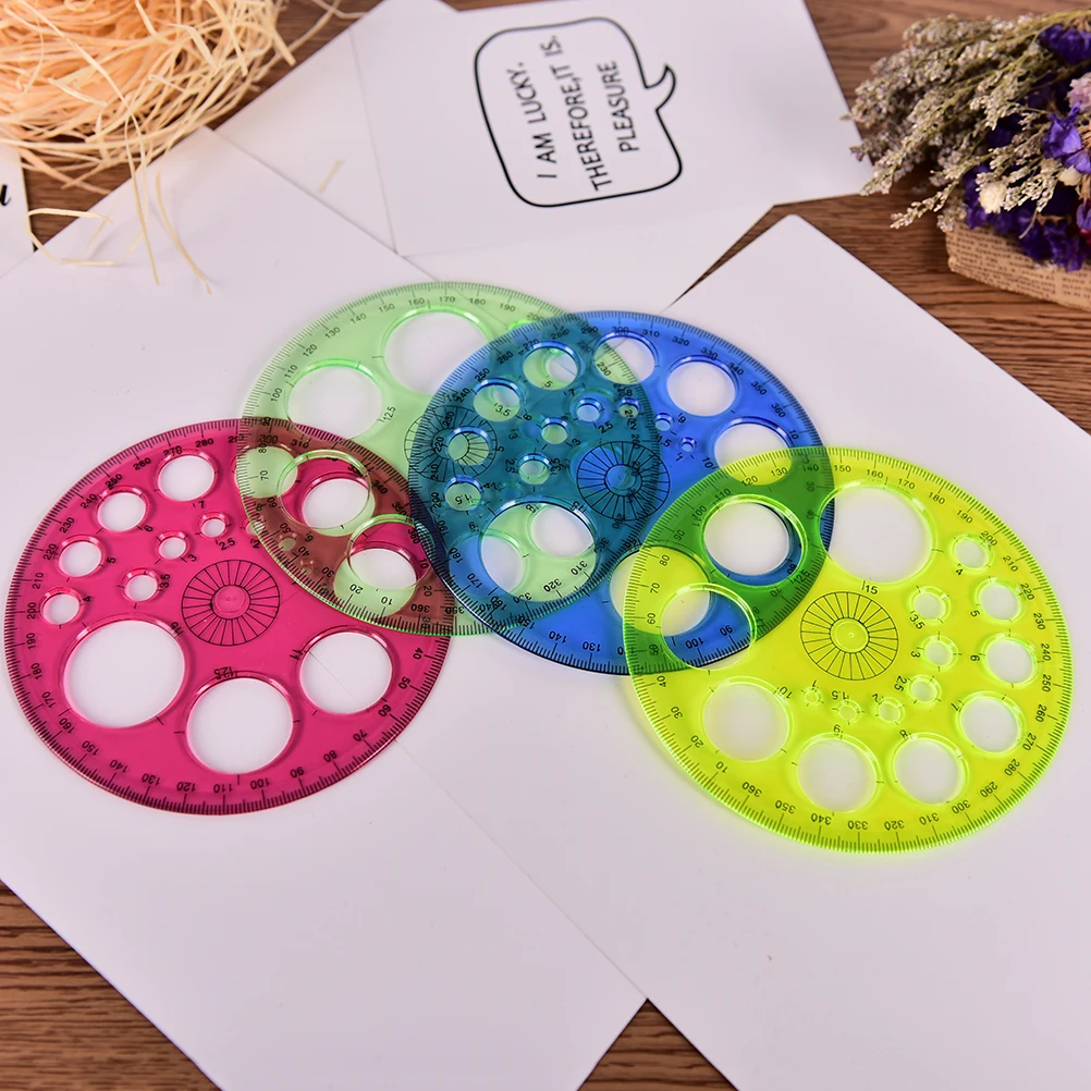 1pcsThe New Circular Plastic Ruler Template Circle Patchwork Foot 360 Degrees Rulers for Student Office School Gift