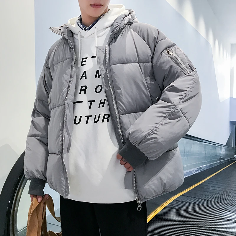 Зимняя куртка мужская уличная парка Hombre Invierno модная верхняя одежда в стиле хип-хоп - Цвет: gray
