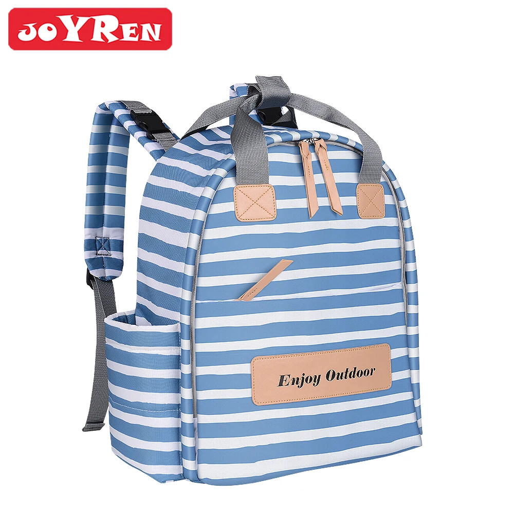 

Striped Baby Diaper Mommy Bag Waterproof Maternity Bag Fashion Backpack for Mom