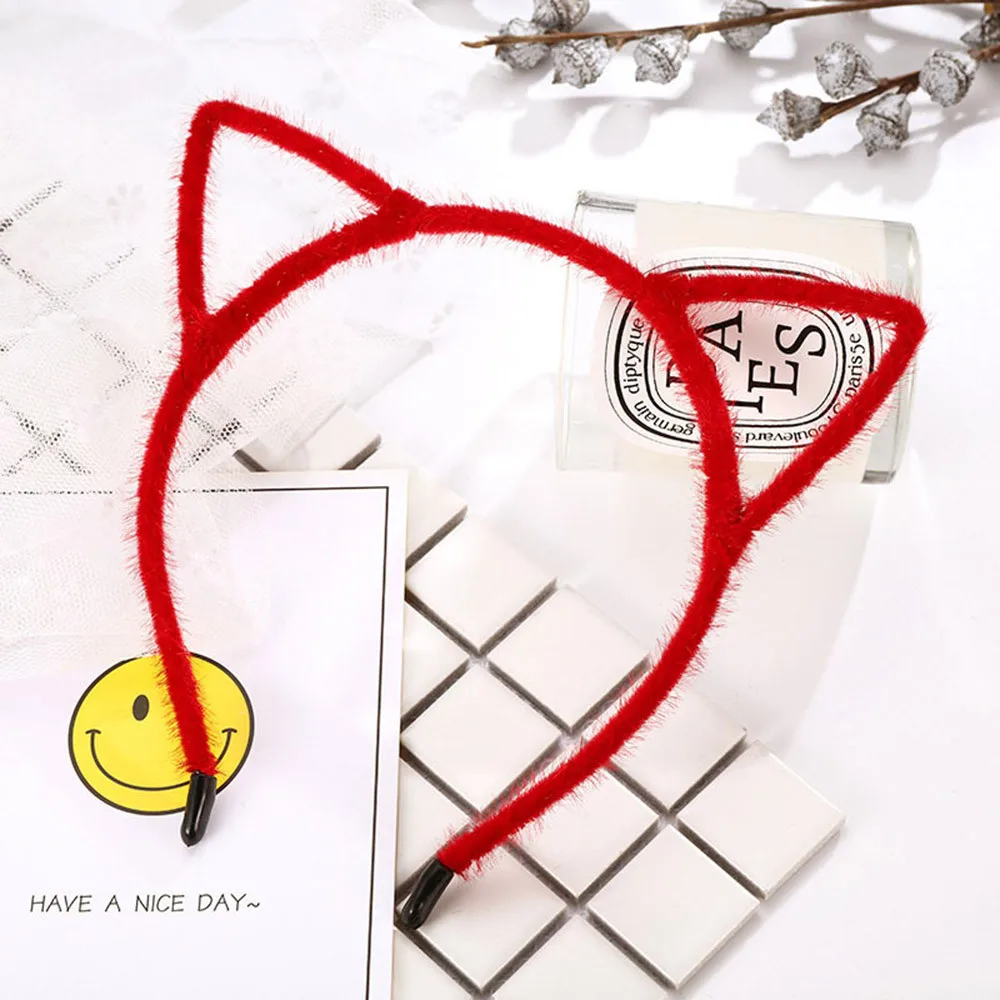  Girls Headband kids cute cat ears and velvet headband  Headwear Hair Accessories baby Washing Face Makeup Headwear