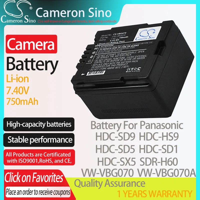 CameronSino Батарея для цифрового фотоаппарата Panasonic HDC-SD9 HDC-HS9 HDC-SD5 HDC-SD1 HDC-SX5 подходит