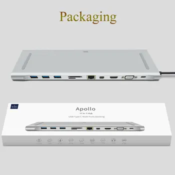 

11-In-1 Usb Type-C Hub For Macbook With Ethernet High-Speed Transmission 4K Hd Mini Pd Multi-Function Type-C Hub