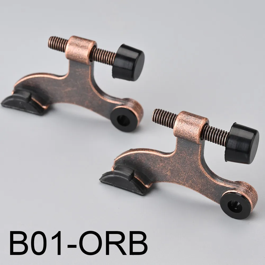 2pcs Hinge Pin Door Stopper Adjustable Heavy Duty Doorstops Wall