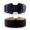 Ultra Wide Women Belt For Dresses Ladies Big Metal Circle Ring Cummerbund Waist Strap Black Elastic Female Belt Leather ► Photo 2/6