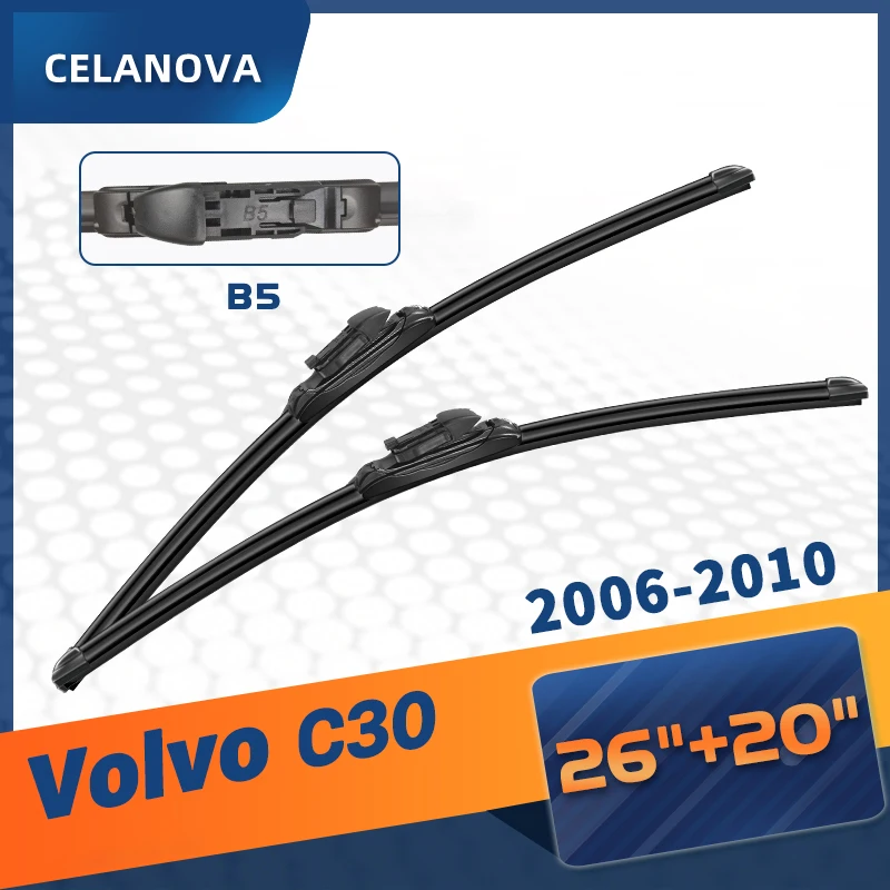 

CELANOVA Windshield Wiper Blade For Volvo C30 2006-2010 26"+20" Frameless Windscreen Rubber wipers