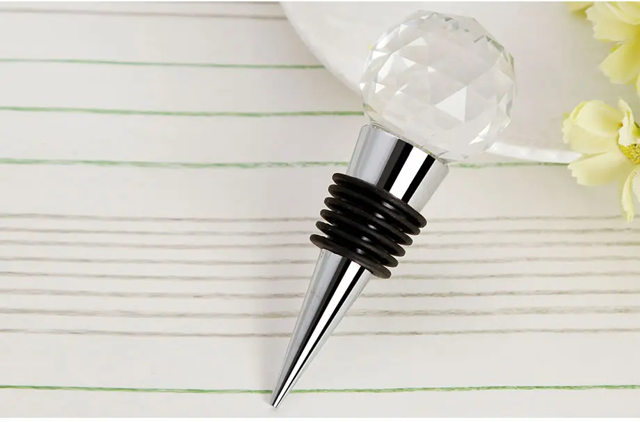 OBR Crystal Ball Wine Stopper Leakproof Cone Wine Corks Diamond Shaped Seal Bottle Stopper Champagne Wine Stopper Barware Tools