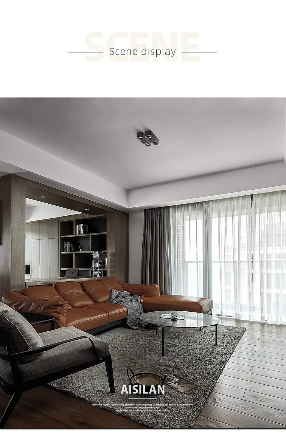 Aisilan LED surface mounted downlight ceiling spot it light living room corridor simple bedroom Nordic grille light