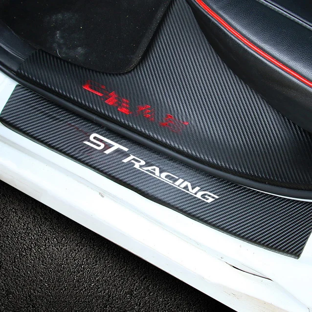 Автомобильный Стайлинг ST Racing креативные наклейки автомобиля углеродного волокна порога протектор наклейки для FORD FOCUS 2 FOCUS 3 беспроводной видеорегистратор Mondeo Fiesta