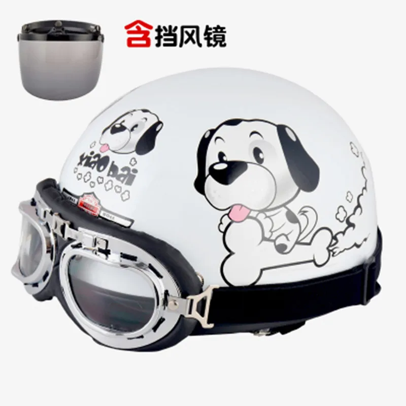 Capacete, Мото шлем мото rcycle шлем половина шлем Электрический мото rcycle анти-УФ милый кожаный шлем мото крест - Цвет: Design 1