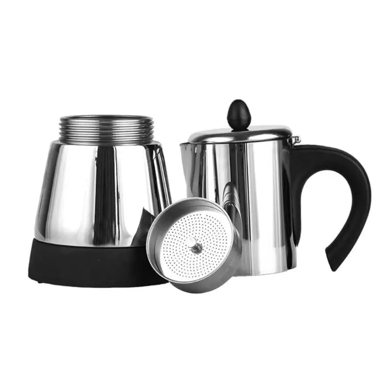 Кофеварка из нержавеющей стали, Электрический чайник Moka, Кофеварка Mocha, плита, инструмент, фильтр, Перколятор, инструмент, кухонная панель, 300 мл