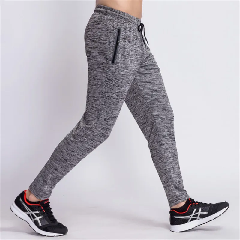Light Gray Летние дышащие колготки мужские спортивные Леггинсы Спортивные штаны длинные брюки бегущие мужские s фитнес беговые штаны Спортивная одежда для тренажерного зала - Цвет: Light Gray