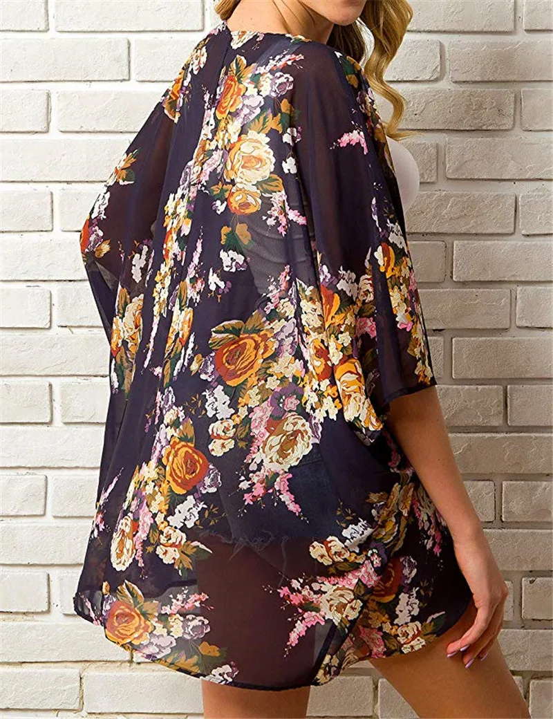 Womens Chiffon Bikini Cover Up Swimwear Beach Wrap Kimono Cardigan Kaftan Summer