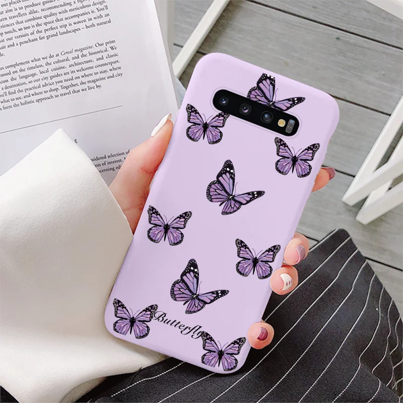 samsung silicone case For Samsung Galaxy S10 Plus S10e Case Silicone Back Cover Phone Fundas For Samsung s 10 s10plus s10 E Flower Coque Bumper Shell cute samsung cases Cases For Samsung