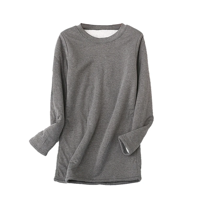 dark gray 3 Осенне-зимние женские Теплые Топы, плотные бархатные однотонные тонкие футболки без рукавов, женские полосатые однотонные футболки, женские топы - Цвет: dark gray 3