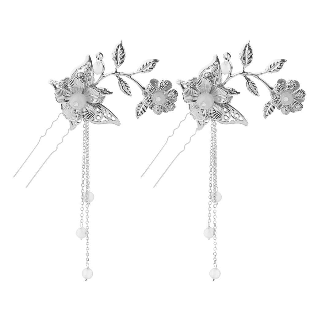 Pack of 2 Vintage Chinese Style Play Fancy Hair Lady Hair Clip U Pin Hanfu Dress