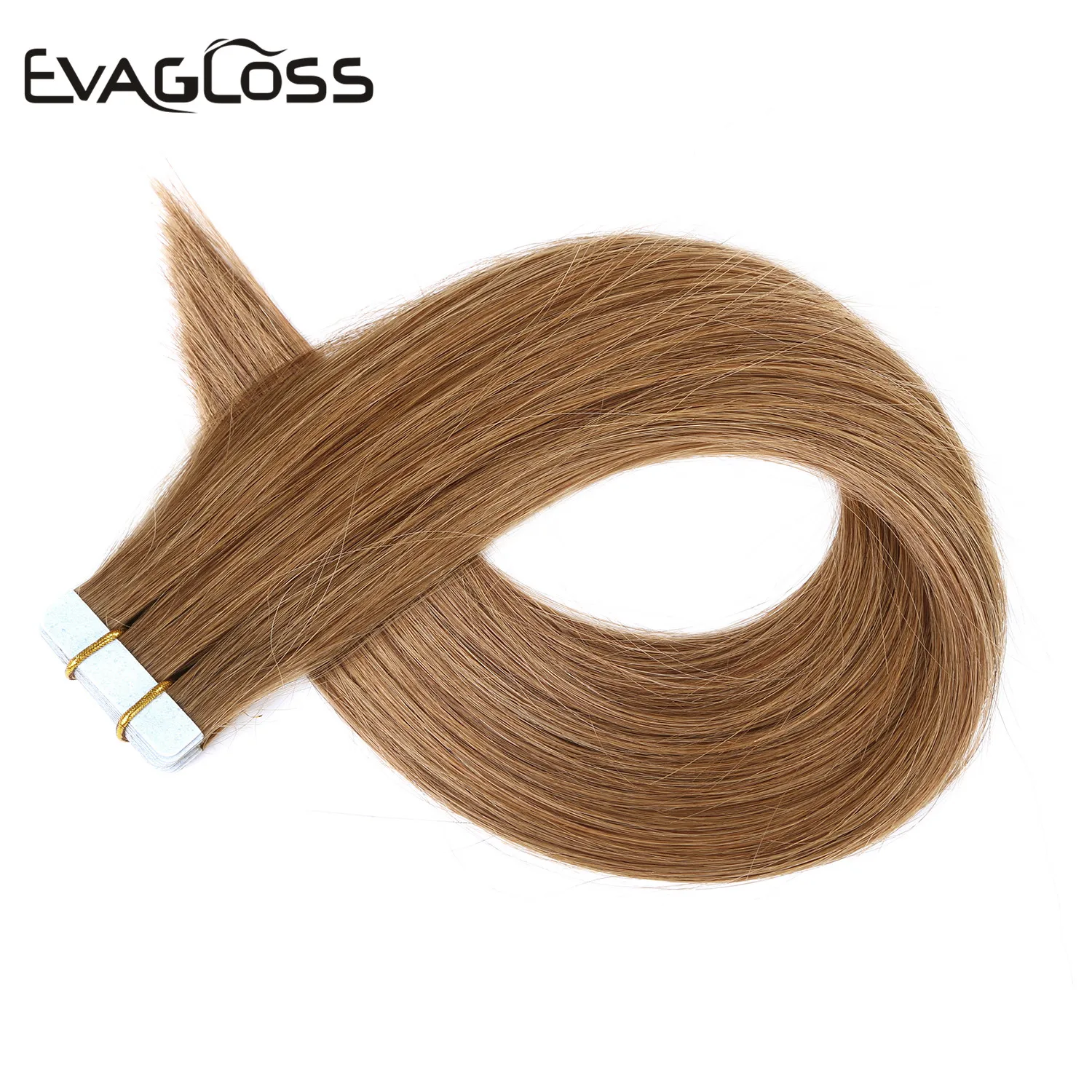 EVAGLOSS, натуральные человеческие волосы Remy на ленте для наращивания, 10 шт., 20 шт., 40 шт., волосы на Клейкой Ленте для наращивания, 1" /16"/20"