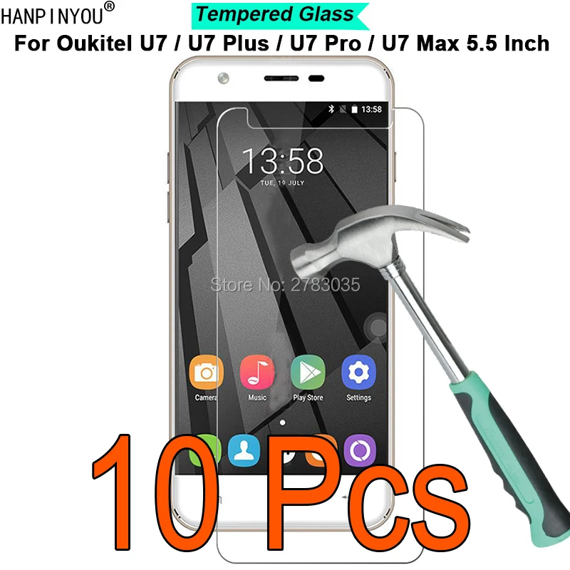 10 шт./лот для Oukitel U7 / Plus Pro Max твердость 9H 2.5D Закаленное стекло Защитная пленка