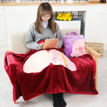 

Dual-use Folding Cushion Pillow Quilt Bedside Sofa Back Cushion Dakimakura Comforter Family Decoration Pillow Blanket Easy Carry