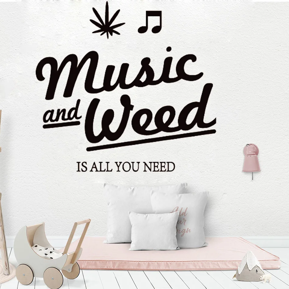 Music-and-Weed-Vinyl-Wall-Sticker-Removable-Art-Wall-Decal-for-Kids-Room-Bedroom-Home-Decorartion