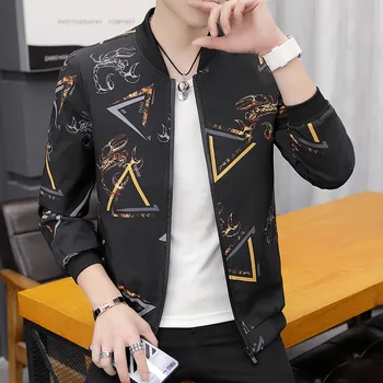 

2019 printing thin fashion youth cultivate one's morality men's jackets baseball jacket