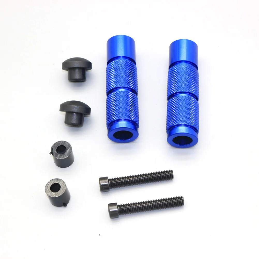 2PCS Aluminum Blue Bike CNC Motorcycle Footpegs Universal Pedals ATV Footrests