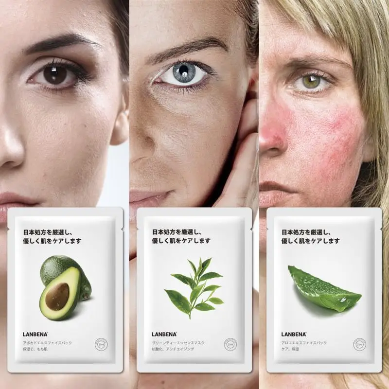 LANBENA фрукты маска для лица Уход за кожей оранжевый Зелёный чай алоэ Отбеливающая