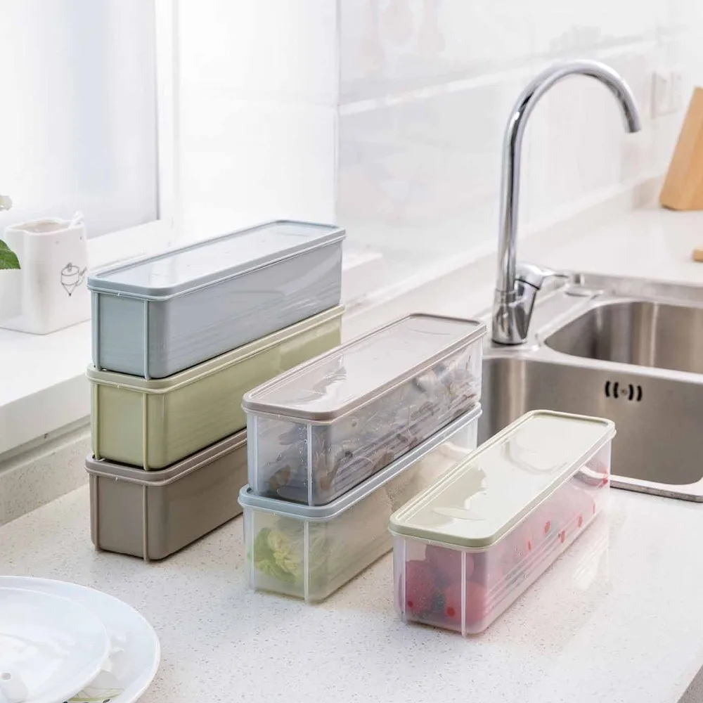 Холодильник для хранения фруктов и пищевых продуктов кухня спагетти лапша ящик для хранения прямоугольник пластиковые прозрачные контейнеры с крышками
