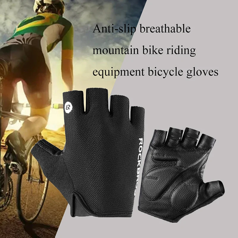 Guantes de ciclismo transpirables para hombre y mujer, manoplas de medio dedo a prueba de golpes para bicicleta de montaña, invierno y otoño, 1 par