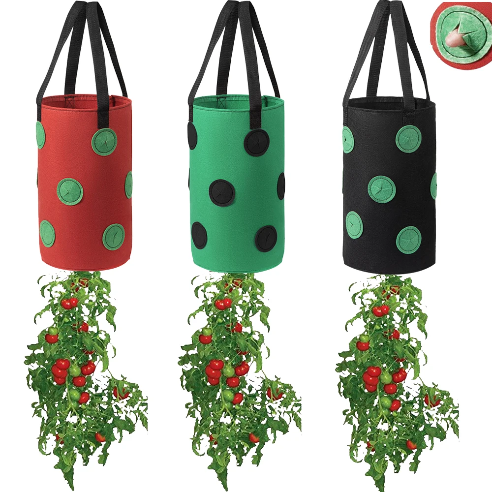 1pc Vertical Hanging Strawberry Grow Bag For Garden Greenhouse Outdoor