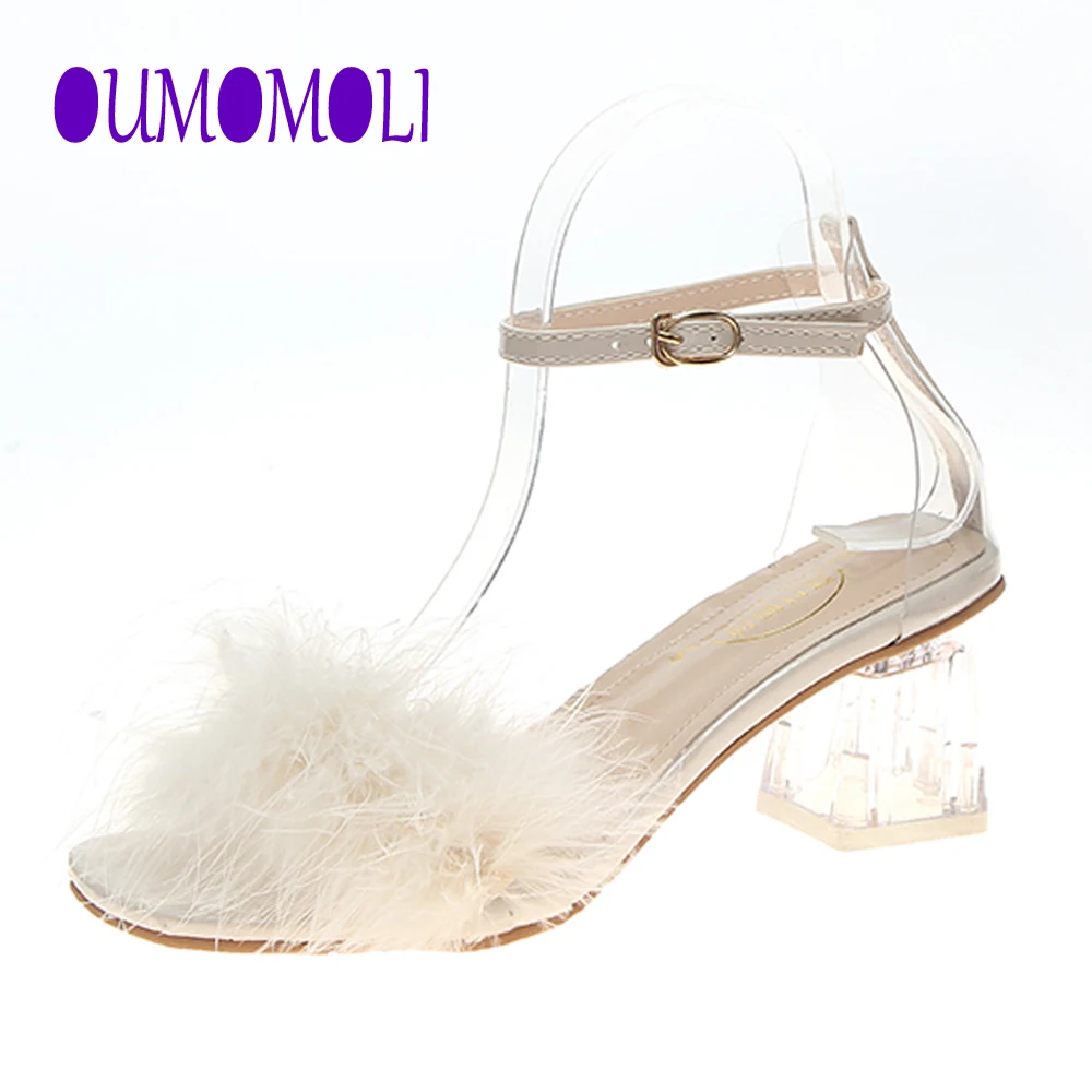 

HOT Clear Heels High 2020 Women Sandals Summer Shoes Transparent Pumps Wedding Jelly Women's shoes Ankle Strap Square Pvc Heels