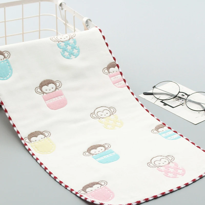 Lace pocket monkey Муслиновые носовые платки детское полотенце для новорожденных многоразовая ткань муслиновые Детские хлопковые салфетки марлевые мочалки для новорожденных детей - Цвет: Lace pocket monkey