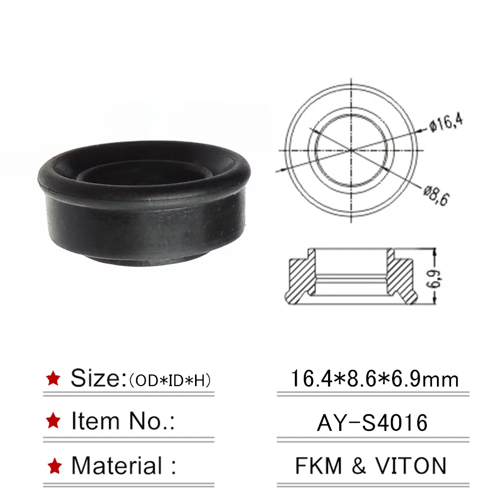 Rubber Lower Seals For Keihin Multiport Fuel Injector Repair Kits Parts For AY-S4016 Toyota
