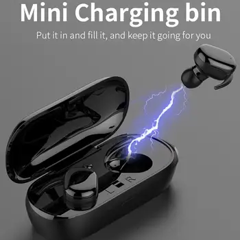 

Portable Bluetooth 5.0 One-key Control TWS Wireless Earphones Sweatproof Sports Earbuds Stereo Music Earpiece