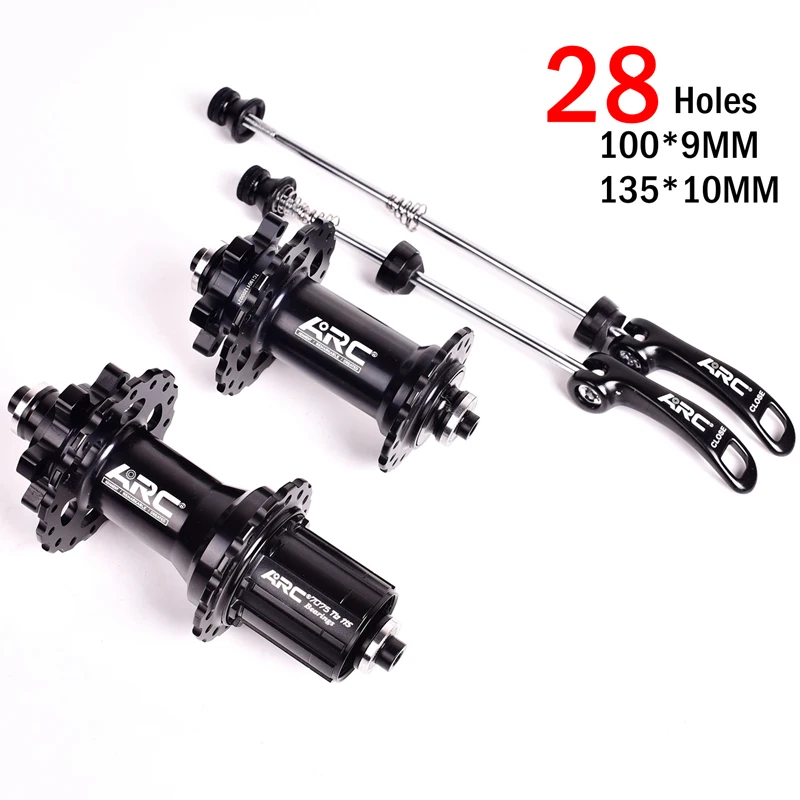 BK 100x9 135x10MM 28 Дуговые велосипедные ступицы герметичный подшипник MTB горный велосипед концентратор быстроразъемный набор ступиц велосипеда 32 28 36 отверстия дисковый тормоз QR 4 подшипники 4 Pawls - Цвет: BK 100x9 135x10MM 28