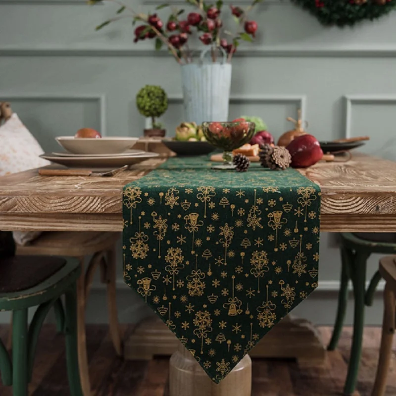 Christmas decorative articles fine quality face cloth craft American country simple green table flag christmas decorations for