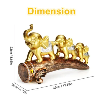 

New Resin Lucky Feng Shui Elegant Elephant Statue Lucky Wealth Figurine Ornaments Gift for Home Office Desktop Elephant Decorati