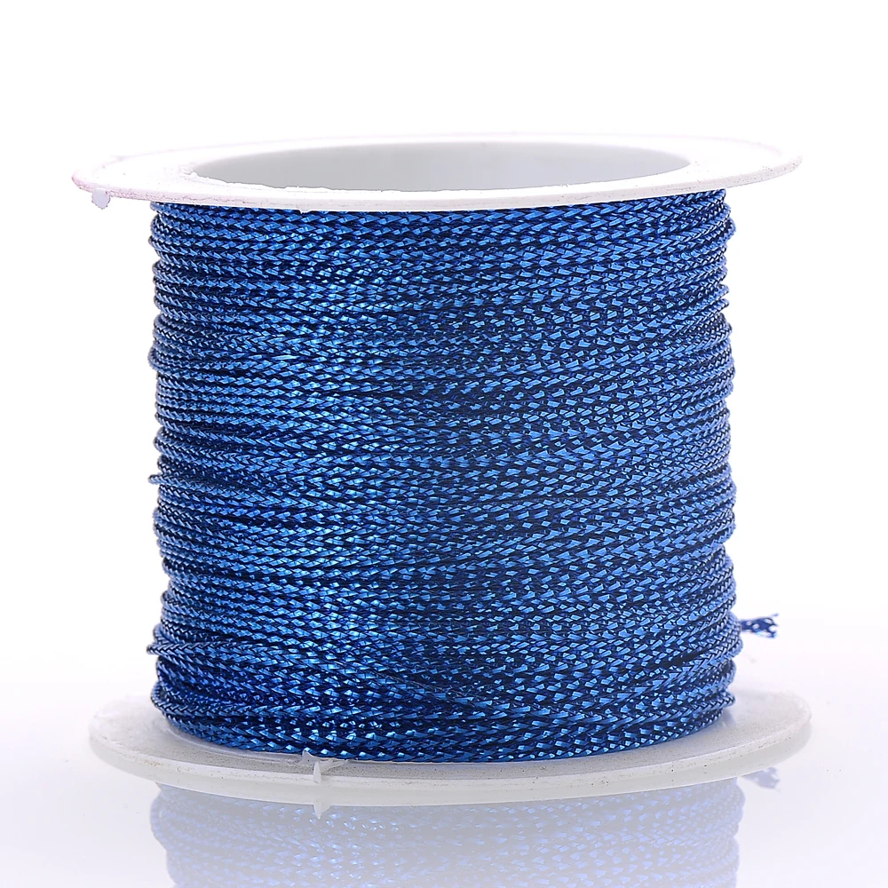 20/40/100M Gold Wire Glitter Thread Tag Rope Round Core-Spun Rope 1mm Diy Making Jewelry Craft Christmas Gift Wrapping Thread 