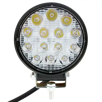

Universal 4PCS Car LED Work Light Round 14LED 42W Auxiliary Lamp Spotlight Spot Lamp Front Light Automobile Working Light Bulb