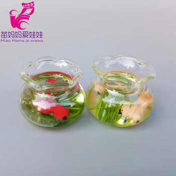 

mini red goldfish bowl doll house decoration charm tea bottle and cup for barbie blythe doll
