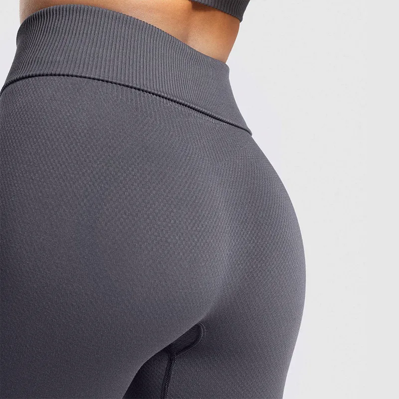 Gym Tights Power Down Seamless Tummy Control Yoga Pants High Waist Sport Seamless Leggings Running Pants Women