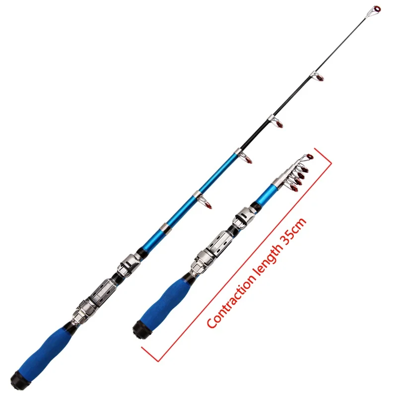 1.0M 1.2M 1.5M 1.7M 1.9M 2.1M 2.3M Portable Telescopic Fishing Rod Glass Fiber Fishing Pole Travel Sea Fishing Spinning Rod