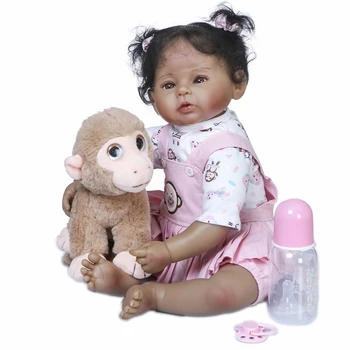 

50cm Realistic Doll Soft Body Vinyl Toddler Babies Lifelike Princess Girl Monkey Toy Birthday Christmas Gift for Children