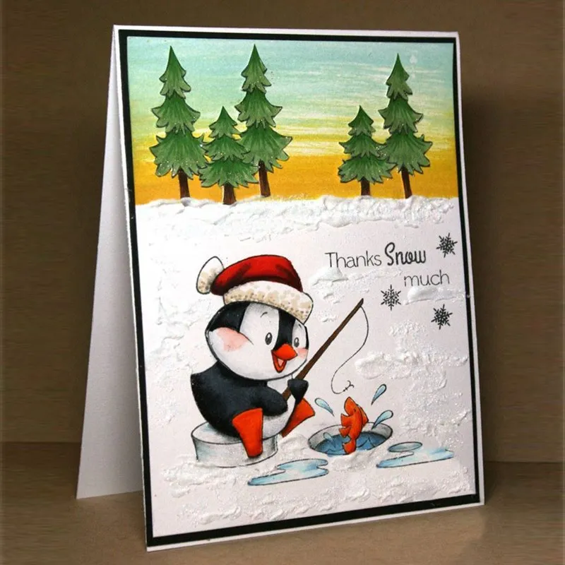 

Little Penguin Christmas Reindeer Gnomies Transparent Silicone Clear Stamp for Scrapbooking DIY Craft Decoration Soft Stamp