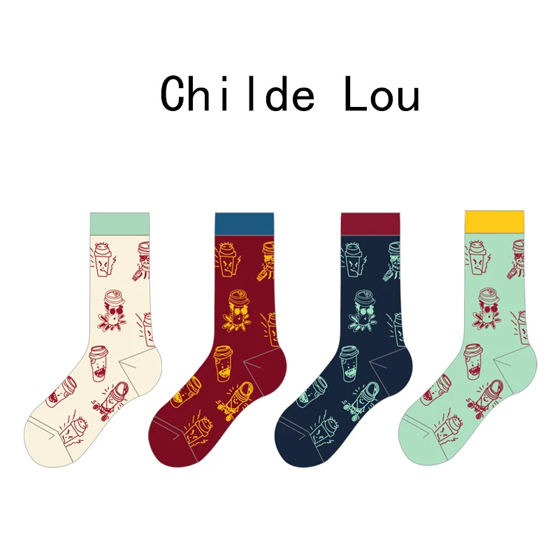 LOUGONGZI Funky женские носки забавные Sox Happy уютные Чулочные изделия зимние высокие