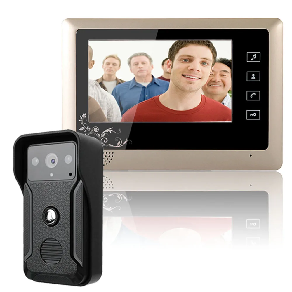 SY809QA11 Визуальный домофон 7 ''TFT lcd проводной видео домофон система внутренний монитор 700TVL Открытый ИК камера Поддержка разблокировки - Цвет: SY809QA11