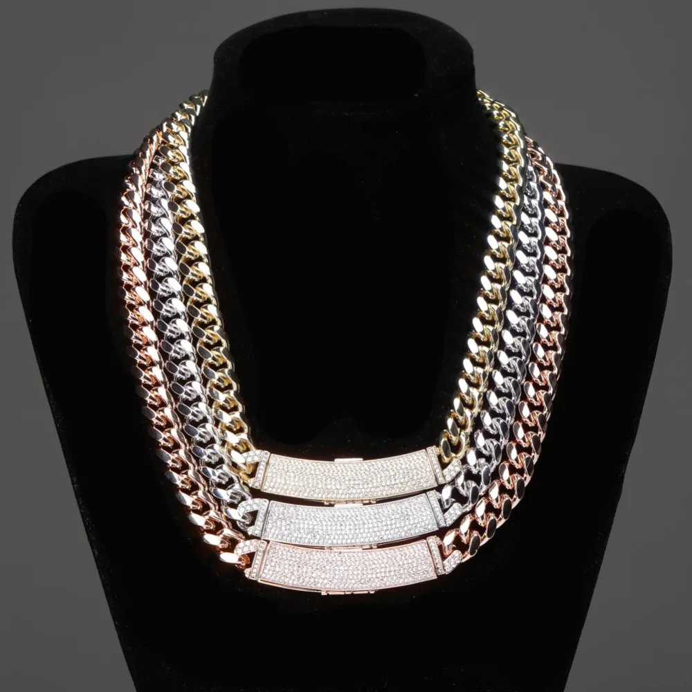 TOPGRILLZ 12 мм новейшая длинная застежка Micro Pave Iced Out CZ кубинские Соединенные ожерелья роскошные шикарные цепи хип хоп рок ювелирные изделия