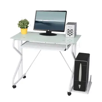 

Desktop Computer Desk Tempered Glass Desk Mobile Writing Desk Home Computer Desk Mobile