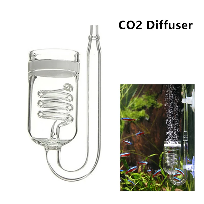 Ofertas Especiales Difusor de CO2 para acuario, atomizador de vidrio para tanque de peces, Reactor regulador con solenoide, Moss, CO2, para plantas de 60 ~ 300L 0BJXlWgo0