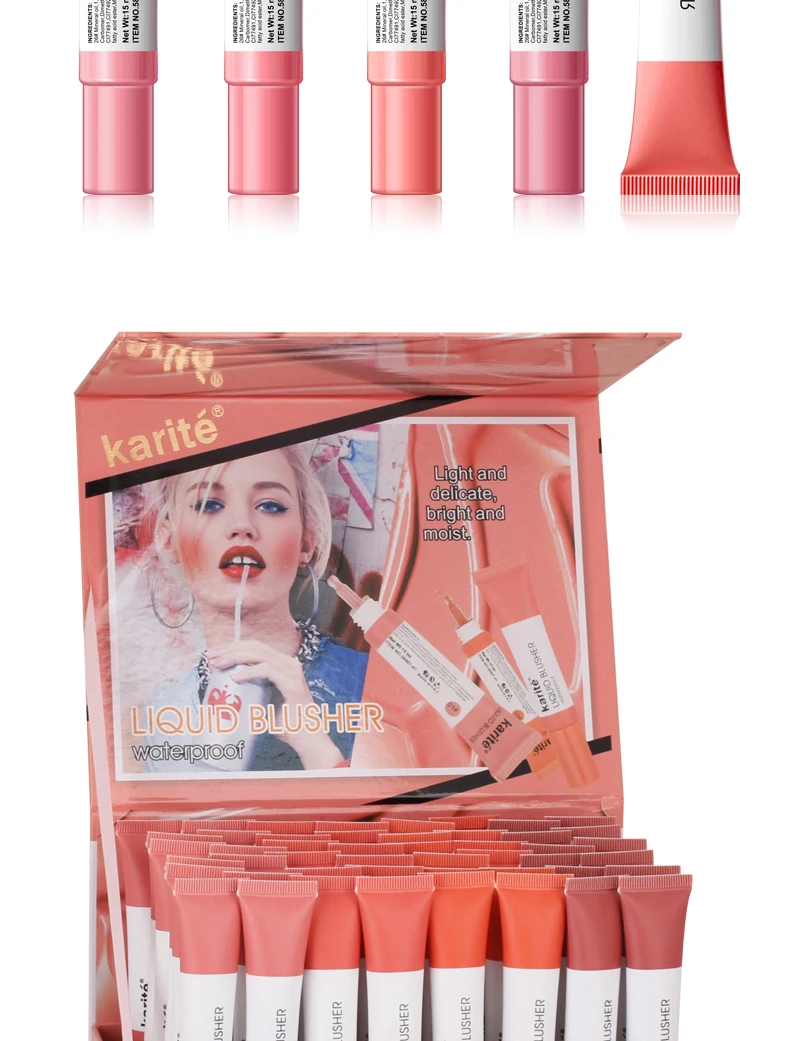 Kiss beauty, жидкие румяна, крем, 4 цвета, розовый, оранжевый, Осветляющий кожу, Длительное Действие, водостойкие Румяна для макияжа лица, maquiagem KB045