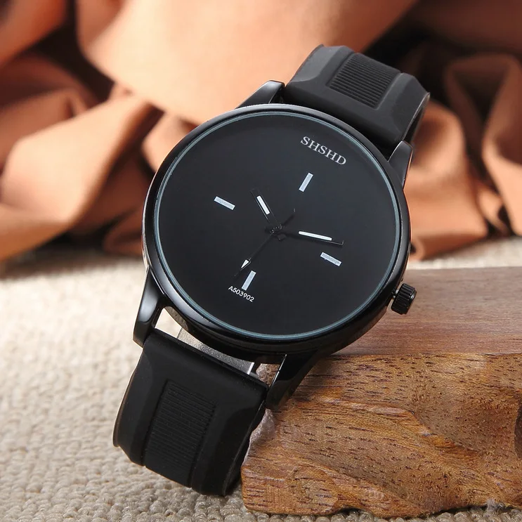 Fashionable casual women Europe and the big dial contracted Korean couples personality tide male students watch black and white luxury black belts for men leather metal automatic buckle rachat cowskin waistband casual business male straps barry wang